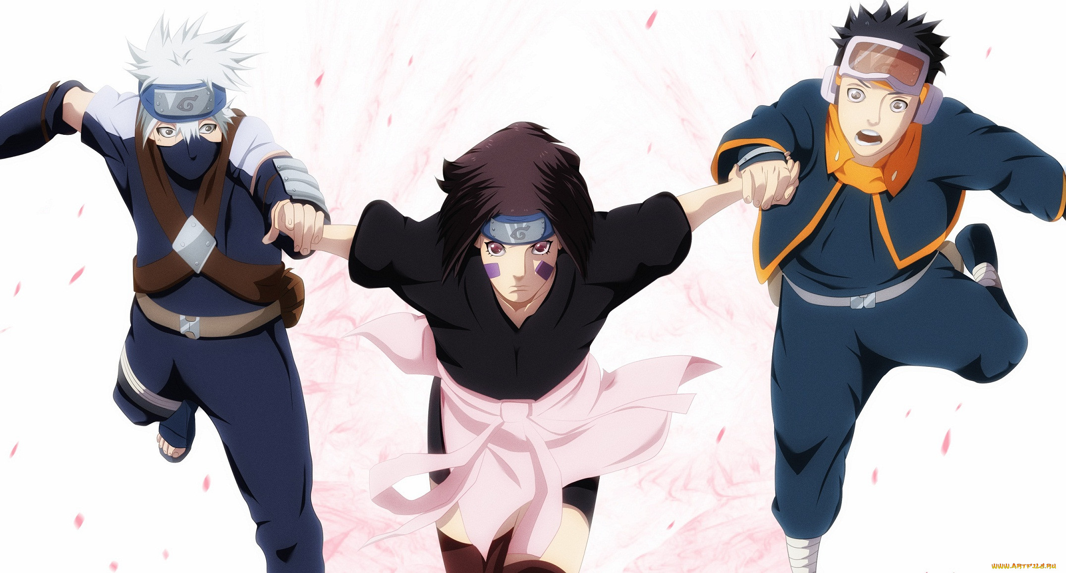 , naruto, shippuuden, hatake, kakashi, nohara, rin, uchiha, obito